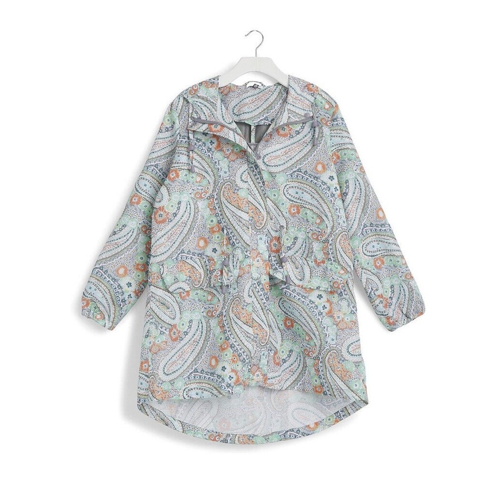 Vera Bradley Rain Coat Large Ladies Packable Jacket Hood Citrus Paisley New !!!